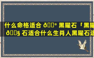 什么命格适合 💮 黑曜石「黑曜 🐧 石适合什么生肖人黑曜石适合水命佩戴吗」